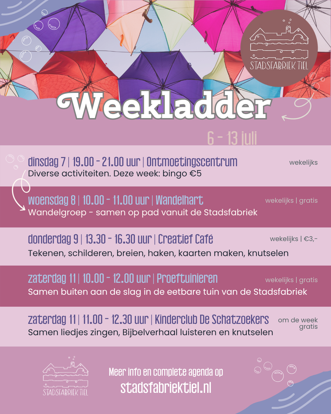 Weekladder SF 2026 6 - 13 juli