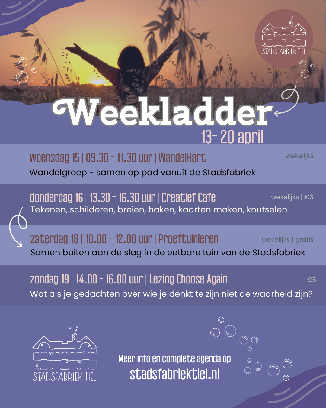 Weekladder Stadsfabriek 2026 13 - 20 april